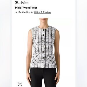 St. John Monochrome Tweed Vest